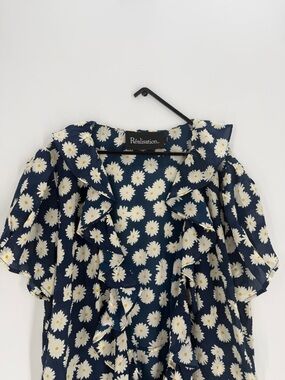 Realisation Par The Valentina Wrap Silk Dress In Daisy Print